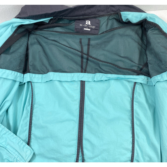 Activology Jacket Womens Large Turquoise Blue Gray Full Zip Snap Up Lightweight - Picture 4 of 10